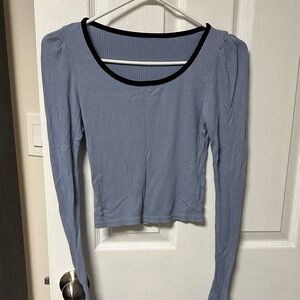 Women's Blue Long Sleeve Top